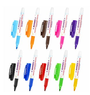 Маркеры стираемые для белой и стеклянной доски 10 цветов ЮНЛАНДИЯ 3 мм