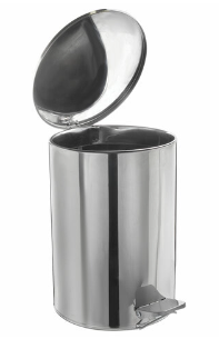 Ведро-контейнер для мусора 10л с педалью УСИЛЕННОЕ ТИТАН кольцо под мешок нержавеющая стал