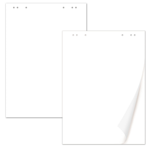 Блокноты для флипчарта ПЛОТНЫЕ, КОМПЛЕКТ 5 шт., 20 л., чистые