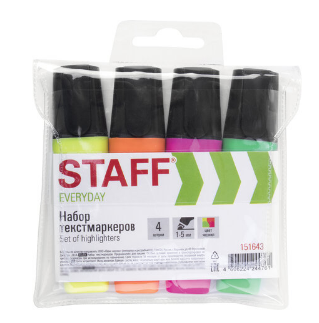 Текстовыделитель набор STAFF "EVERYDAY" 4 шт.