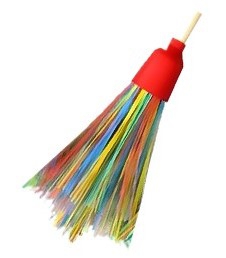 Метла полипропиленовая круглая с черенком ( 4 кольца )