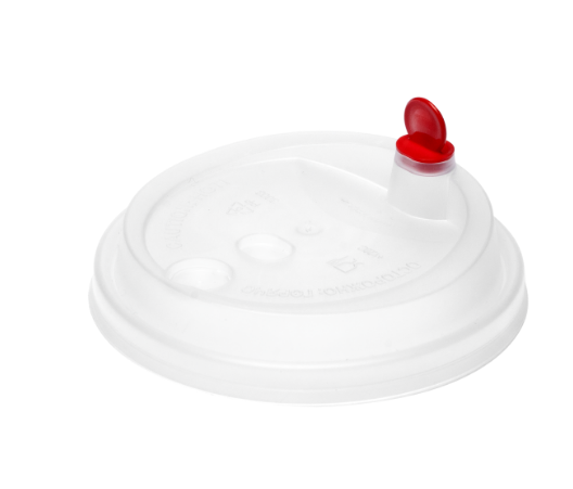 Крышка для стакана д90мм с заглушкой ТипА прозрачный/красный ВЗЛП 1/50/12/600