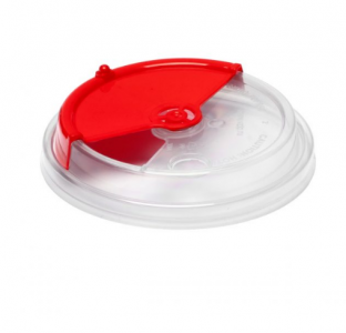 Крышка для стакана д90мм с заглушкой ТипБ прозрачный/прозрачный ВЗЛП
