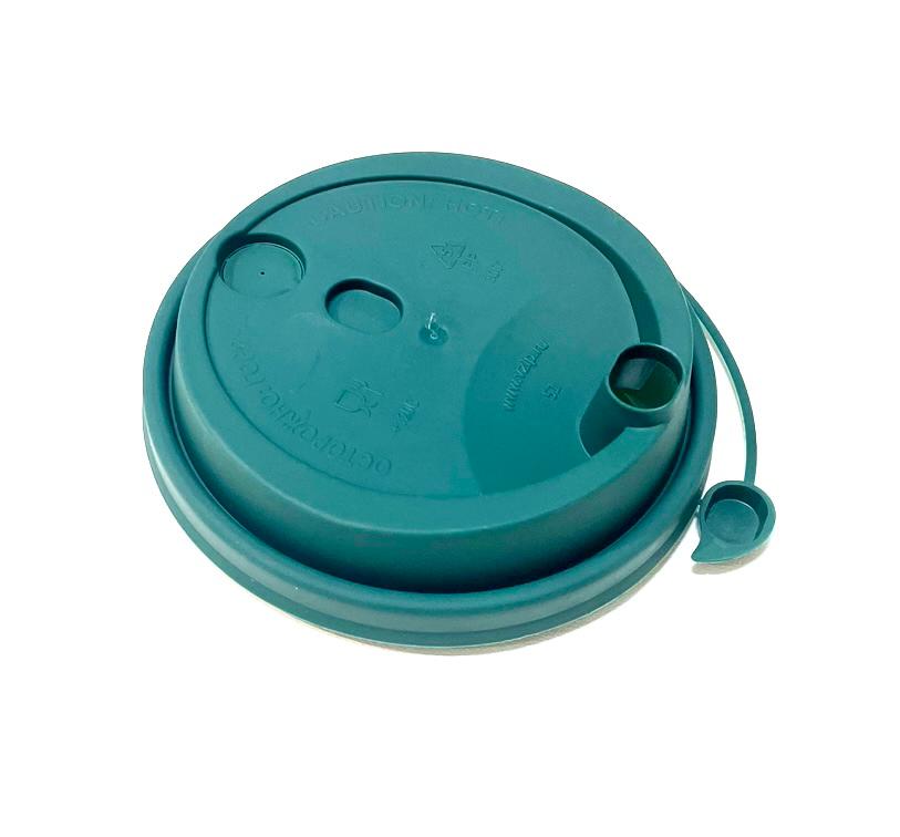 Крышка для бумажного стакана д80мм с закрывающимся питейником зеленый ВЗЛП 1/50/1000