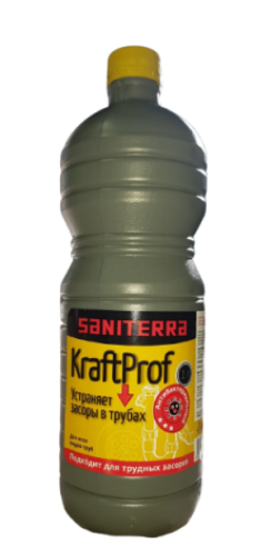 Средство для прочистки канализационных труб 1л Крафт Антизасор 1/15