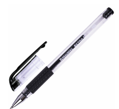 Ручка гелевая черная 0,5 мм BRAUBERG