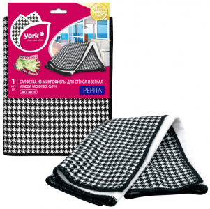 Салфетка микрофибра 30*30 для стекол и зеркал