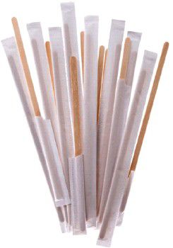 Палочка для размешивания деревянная 18см в индив упак 1/250/5000