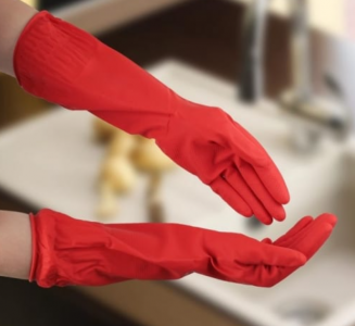 Перчатки латексные хозяйственные длинные манжеты, размер L