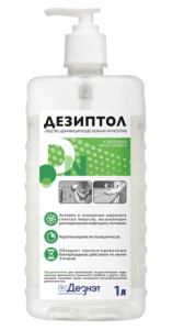 Антисептик для рук и поверхностей спиртосодержащий (68%) с дозатором 1 л ДЕЗИПТОЛ