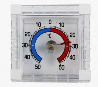 Термометр оконный "Биметаллический" квадратный (-50/+50) на липучке