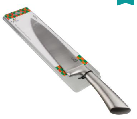 Нож кухонный 20 см Ферра сантоку, нержавеющая сталь,рукоятка сталь