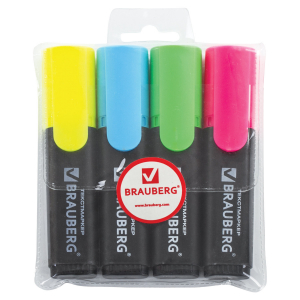 Набор текстовыделителей BRAUBERG 4 шт. ассорти
