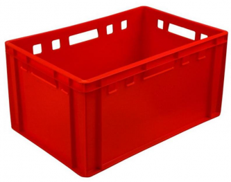 Ящик (лоток) мясной из ПНД 600x400x300 мм красный