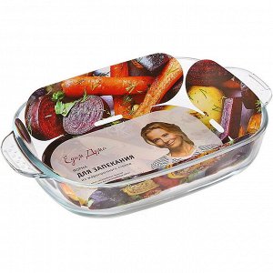 Форма стеклянная 28x18x5см/1,5л ТМ Едим Дома прям 28x18x5см/1,5л