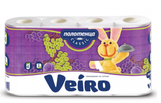 Полотенце бумажное Линия Виеро Классик 4рулона 2слоя 1/6