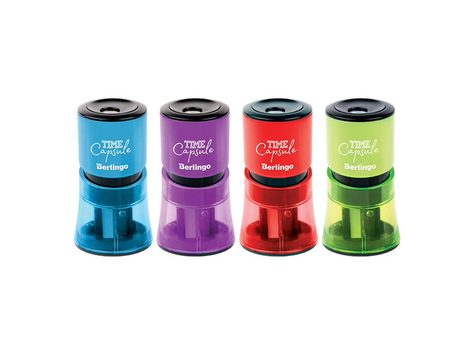 Точилка пластиковая 2 отверстия контейнер Berlingo TimeCapsule