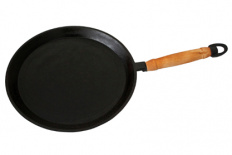 Сковорода блинная чугунная 24см деревянная ручка ТМ KUKMARA