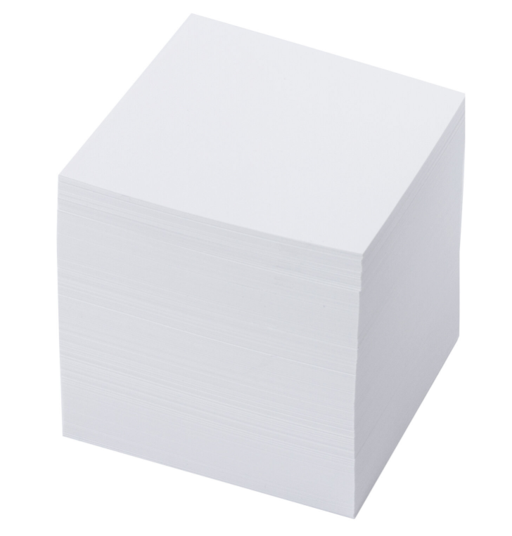 Блок для записей непроклеенный куб 9х9х9 см белый, белизна 95-98%