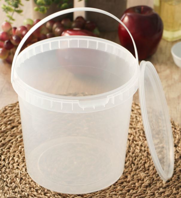 Ведро пластиковое одноразовое с крышкой 2,8л