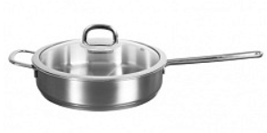 Сковорода из нержавеющей стали 26см стеклянная крышка