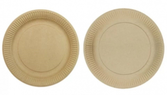 Тарелка одноразовая картонная д210 крафт 1/200