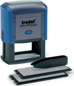 Штамп самонаборный 7-строчный оттиск 60х33 мм синий без рамки TRODAT