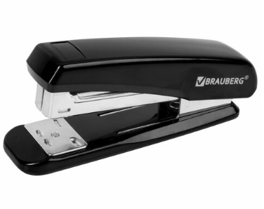 Степлер №24/6, 26/6 BRAUBERG "Classic", до 25 листов, черный