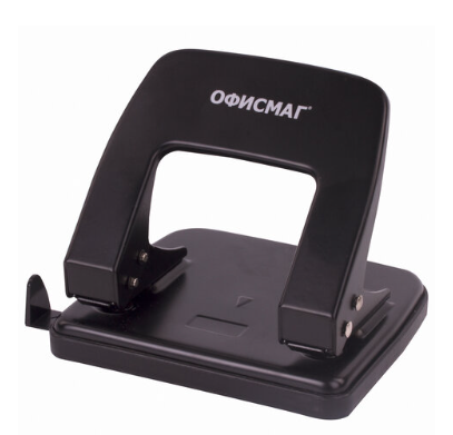 Дырокол металлический, до 25 листов, черный