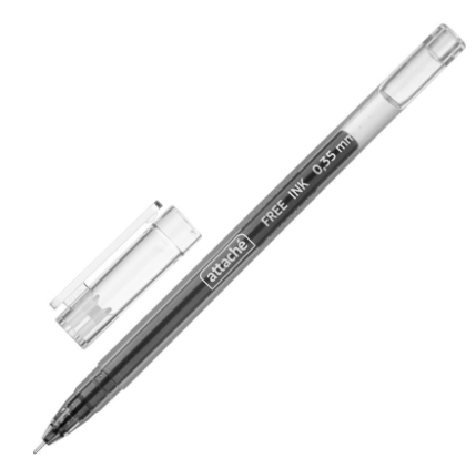 Ручка гелевая  Attache Free ink черная (толщина линии 0.35 мм)