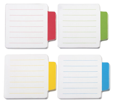 Блок-разделитель самоклеящийся (стикеры) ЛИНОВАННЫЙ, 70х70 мм, 4 цвета х 25 листов