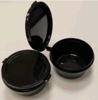 Соусник одноразовый прозрачный 50мл с крышкой черный  ВЗЛП 1/80/1200