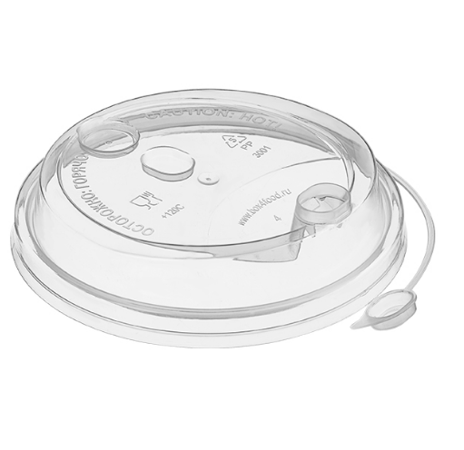 Крышка для бумажного стакана д90мм с закрывающимся питейником прозрачная ВЗЛП 1/50/1000