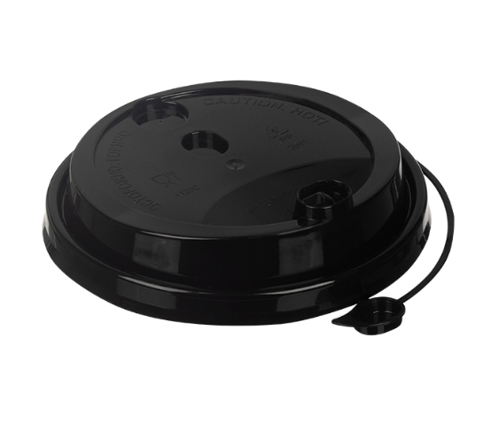 Крышка для бумажного стакана д90мм с закрывающимся питейником черный матовый ВЗЛП 1/50/1000