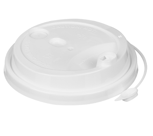 Крышка для бумажного стакана д90мм с закрывающимся питейником белый матовый ВЗЛП 1/50/1000