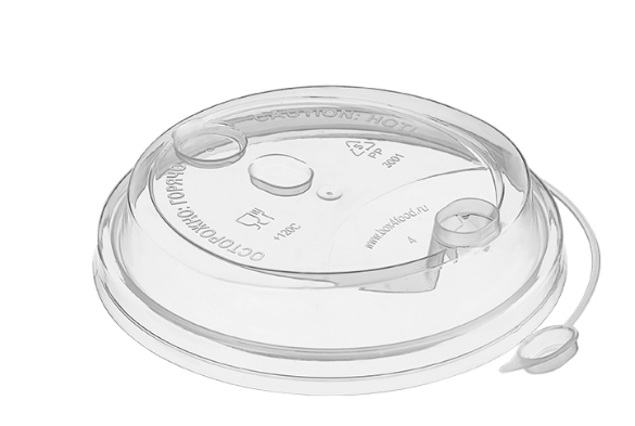 Крышка для бумажного стакана д80мм с закрывающимся питейником прозрачная ВЗЛП 1/50/1000