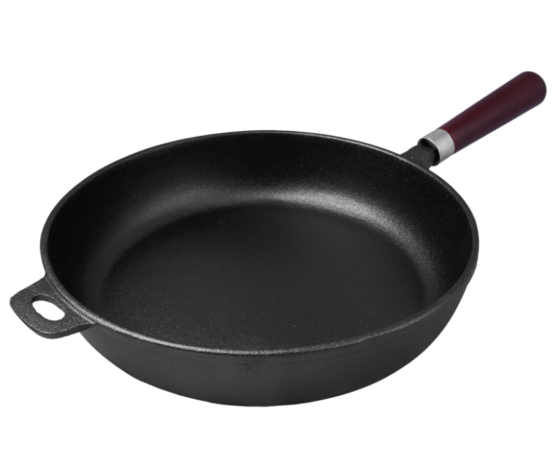 Сковорода чугунная  30см глубокая съемная ручка TM MY REAL IRON COOK