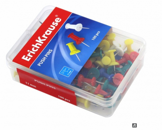 Кнопки канцелярские силовые 100шт Erich Krause