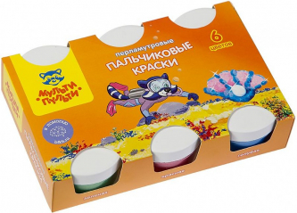 Краски пальчиковые Мульти-Пульти 6 цветов 360грамм