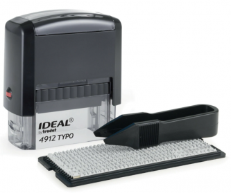 Штамп самонаборный 4-строчный, оттиск 47х18 мм, без рамки,  касса в крмплекте