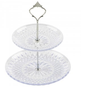 Фруктовница 2 яруса блюдо 200/250мм (пластик)