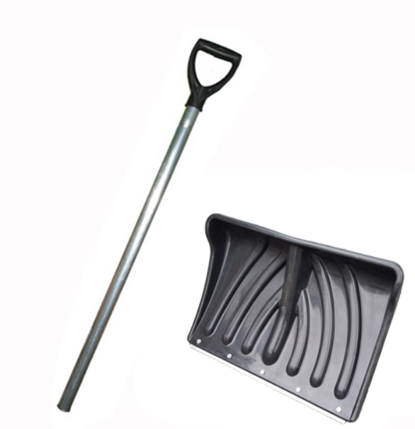 Лопата снеговая Крепышок пластик 465*340 алюминиевый черенок