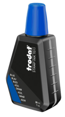 Краска штемпельная TRODAT, синяя, 28 мл, на водной основе