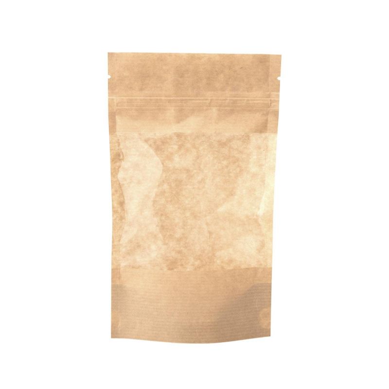 Пакет 110*185 Дой-Пак с зип-локом крафт с окном 1/50