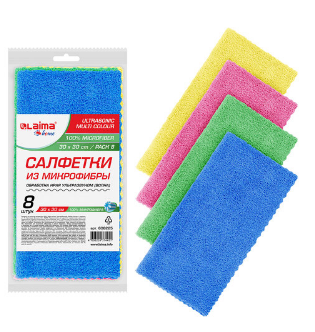 Салфетка микрофибра 30*30 Лайма 8шт