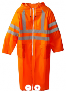 Плащ-дождевик на молнии ЗУБР, сигнальный цвет Нейлоновый