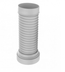 Труба гибкая (гофра) для унитаза армирован 200-340мм с фановым выпуском 110мм