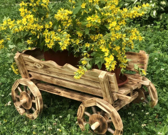 Телега садовая декор