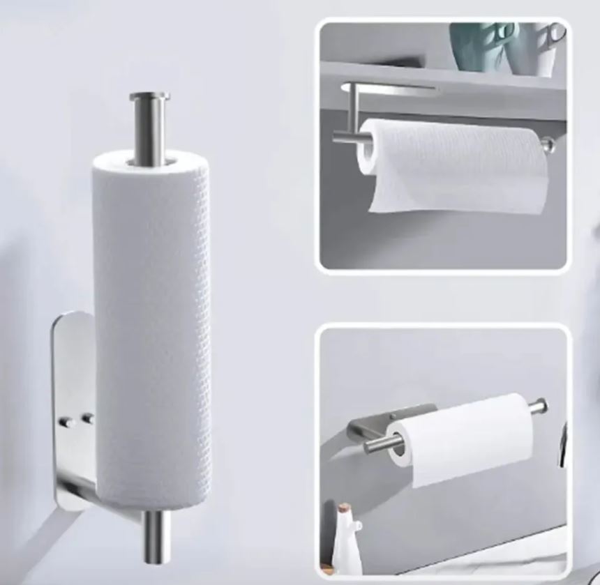 Держатель для бумажных полотенец серебристый