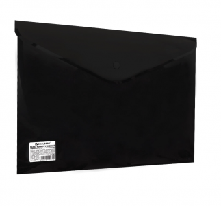 Папка конверт на кнопке А4 сверхпрочная черная